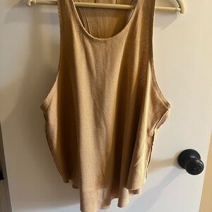 We The Free Tan Waffle Tank Top